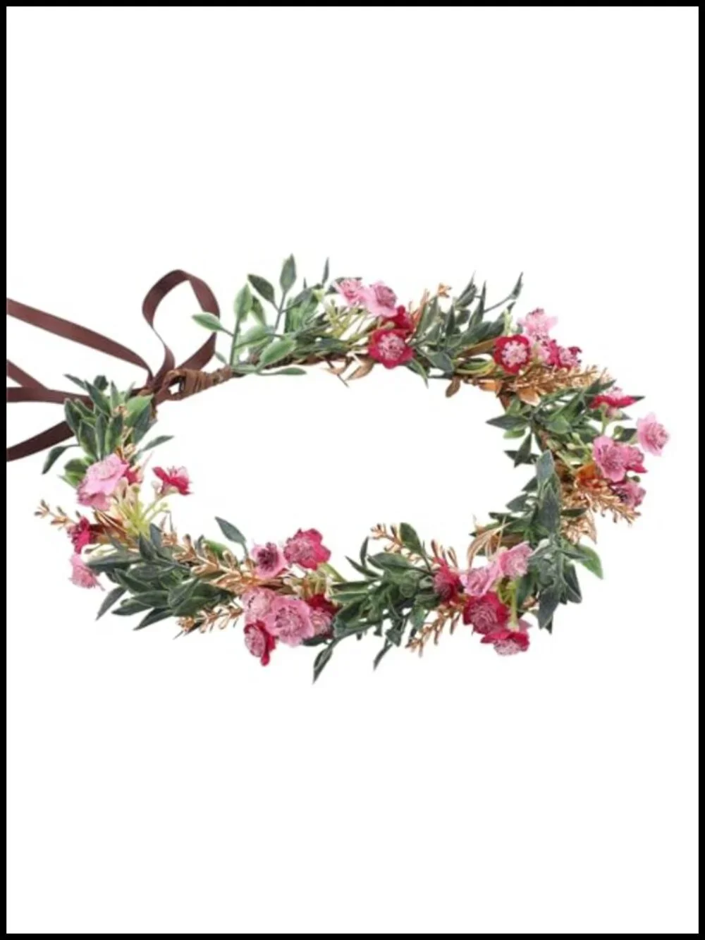 Handmade Flower Crown Headband Floral Wire Wrap Plastic Flowers